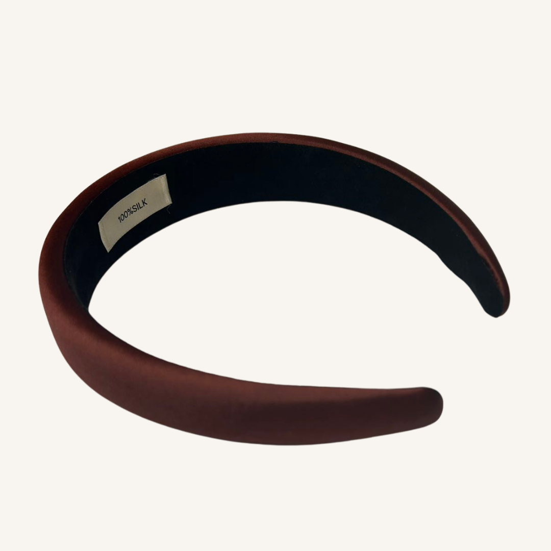 Premium 30 Momme Mulberry Silk Headband – Elegant Burgundy Hairband, Stylish & Hair-Friendly
